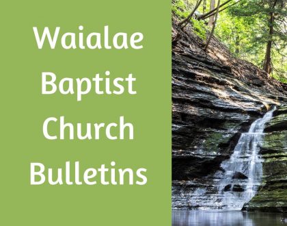 2020 January 26 Weekly Bulletin and Sermon Notes